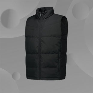 中国李宁冬季新款运动时尚系列灰鸭绒保暖立领羽绒马甲AMRP029