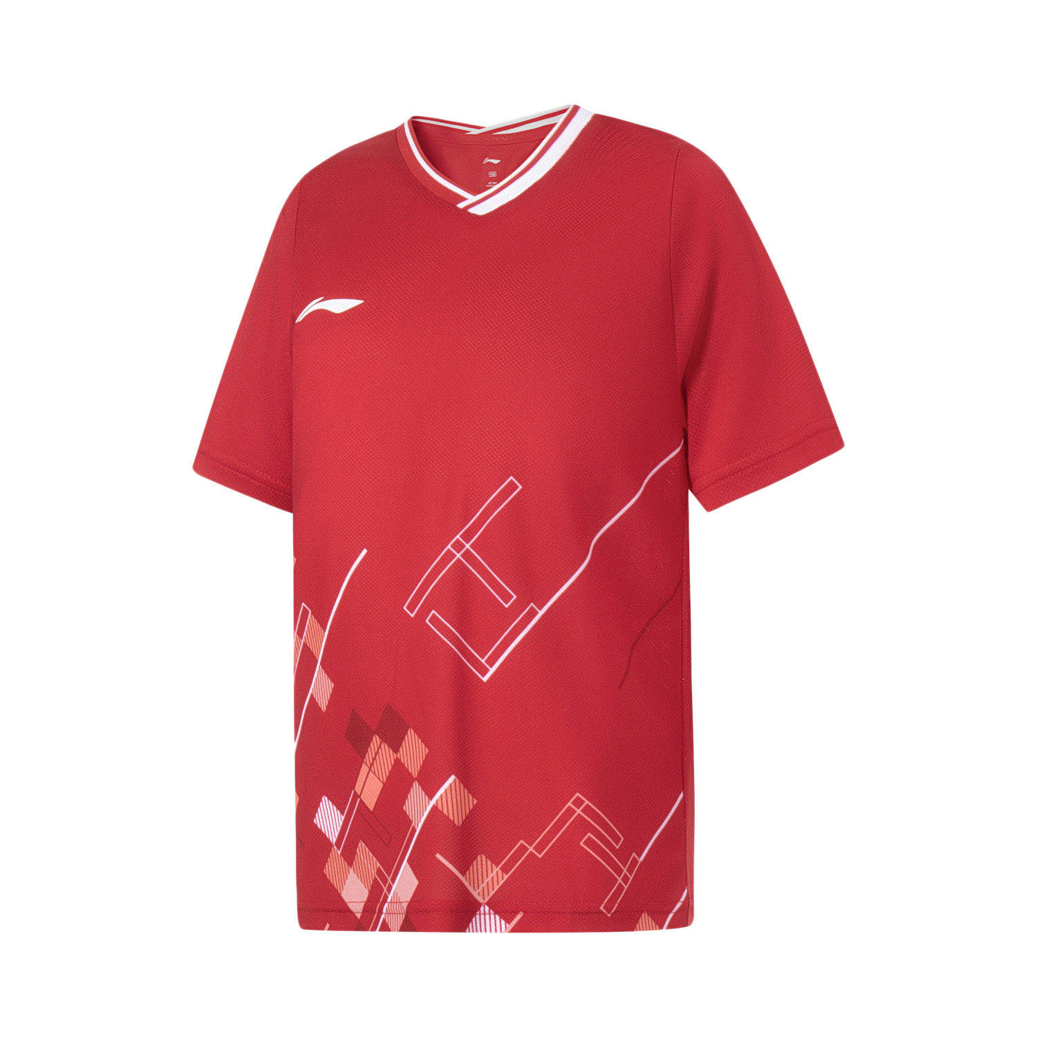 中国李宁羽毛球服TD版男女大童比赛上衣吸湿速干短袖AAYT056