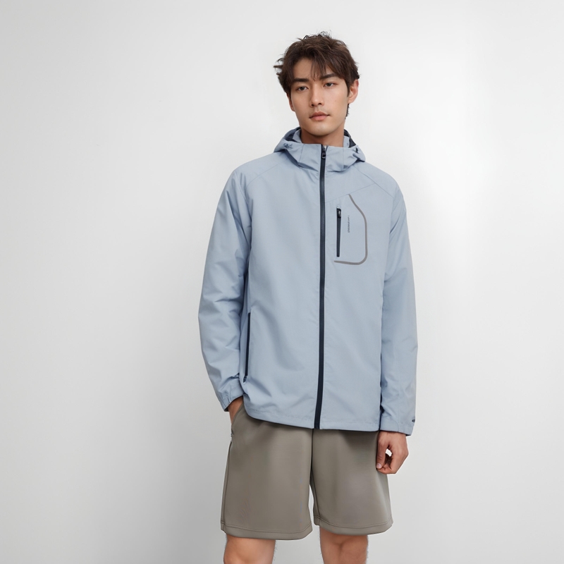 李宁男款连帽风衣防水宽松舒适