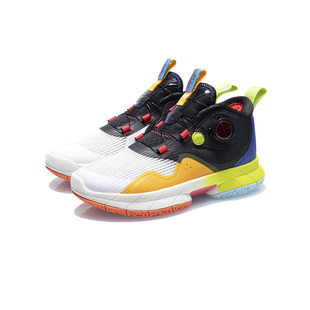 中国李宁男大童韦德-重焕减震回弹中帮旋钮柔软童篮球鞋YKBR030