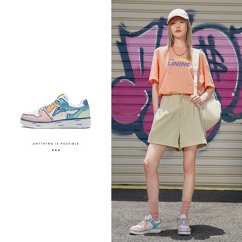 李宁天迹女子轻弹反光系带运动鞋