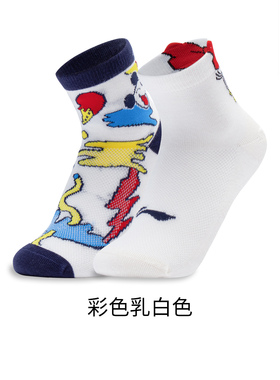 中国李宁男女童运动袜2023新品舒适透气2双装短袜儿童棉袜YWTT023