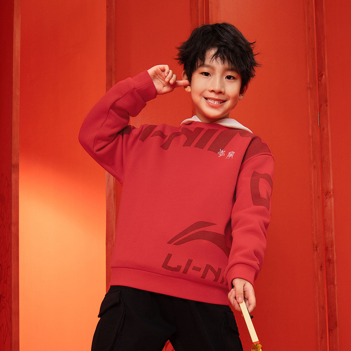 李宁冬季新款男女童户外运动卫衣