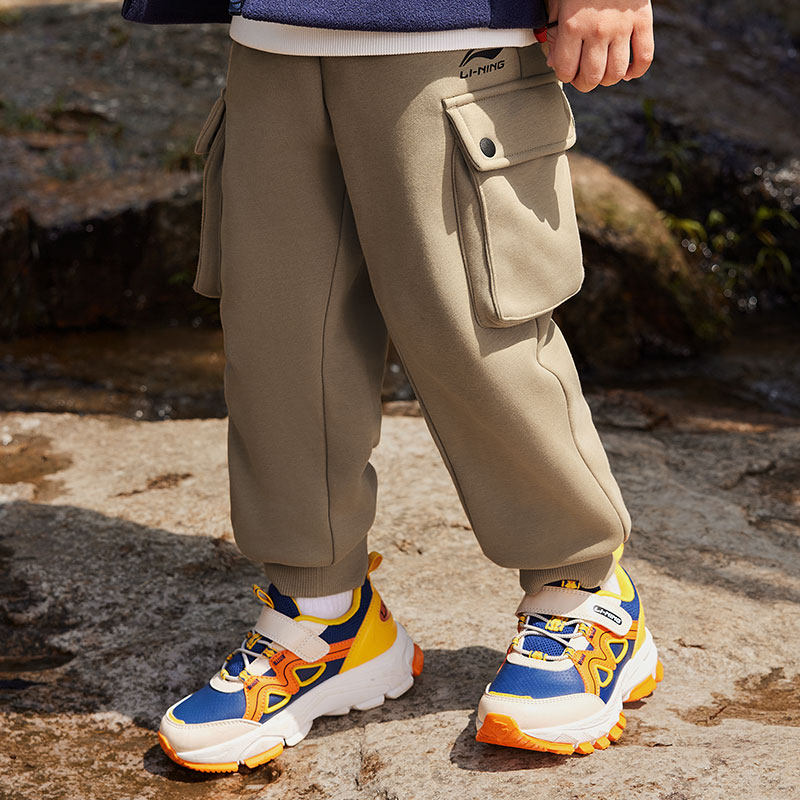 中国李宁男大童篮球系列束脚加绒工装裤保暖卫裤休闲棉裤YKLT383,童装/婴儿装/亲子装,裤子,淘宝优惠券,粉丝福利购,淘宝优惠卷