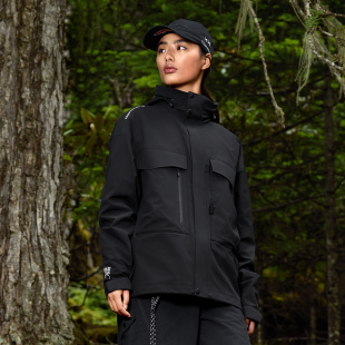 中国李宁CF溯万龙甲男女同款 反光防风透湿单层连帽冲锋衣AEMU043