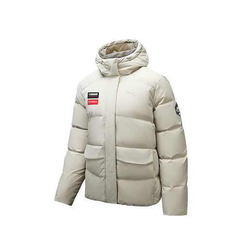 安踏女防泼水炽热科技冰甲羽绒服