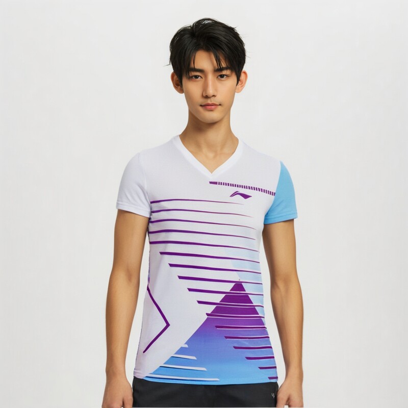 李宁男女同款速干羽毛球服宽松图片