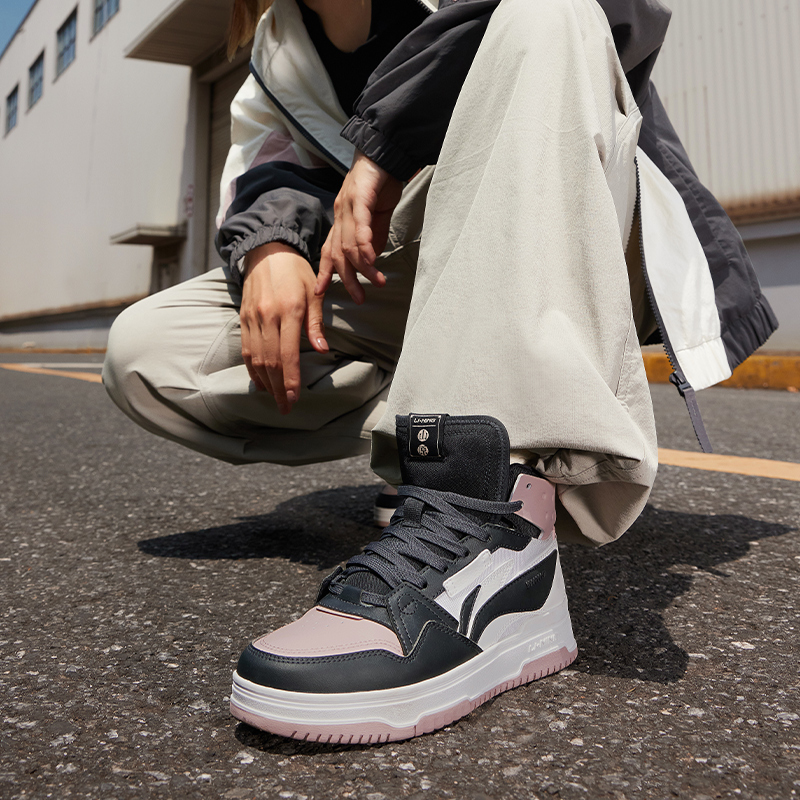 李宁山原男女同款减震系带运动鞋