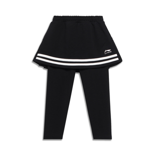 中国李宁儿童装2023生活系列女童休闲透气运动卫裤裙裤YSKT012