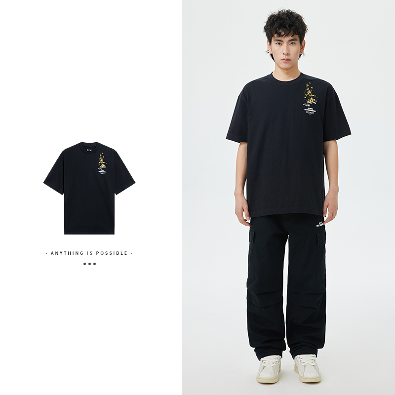 李宁男女同款短袖透气宽松T恤