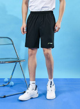 中国李宁韦德羽毛球服正品男款夏季速干透气灰色黑色短裤AAPT061