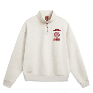 Lining/李宁肖战同款中国故宫联名男女同款宽松套头卫衣AWDW463