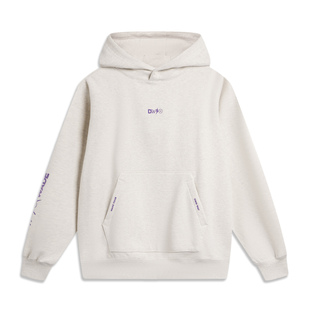 中国李宁运动上衣2024春季新款韦德男子加绒宽松套头卫衣AWDU651