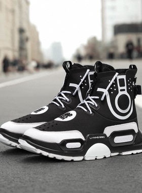 中国李宁时装周系列重燃高帮舒适篮球鞋男女款运动休闲鞋AGBN052