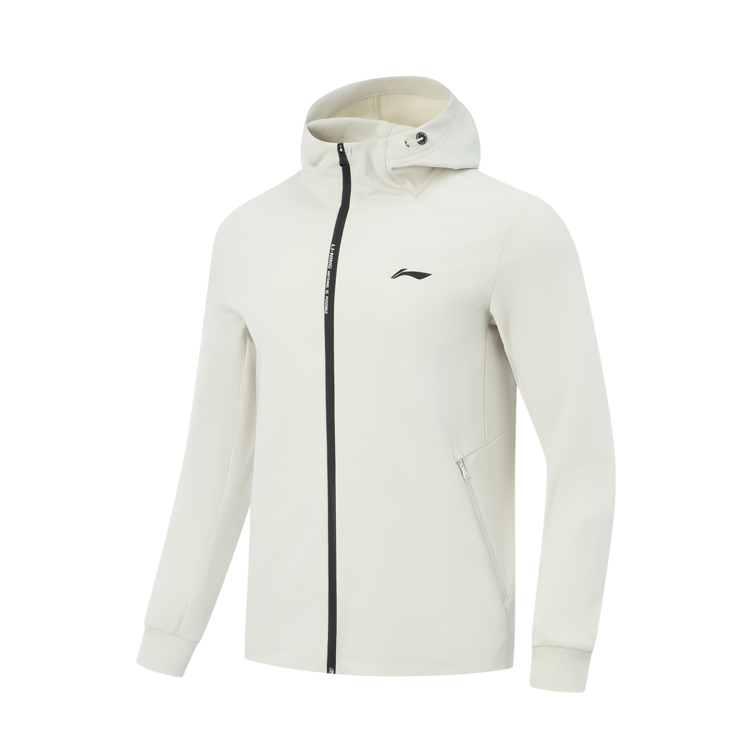 李宁冬季男户外加绒针织连帽外套