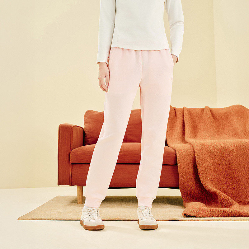 ANTA/安踏冬季新款女子户外时尚加绒休闲运动针织长裤962617307