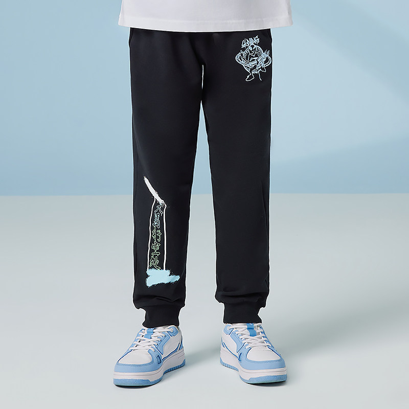 中国李宁童装儿童春秋卫裤天马行空男童收脚休闲保暖长裤YKLS191