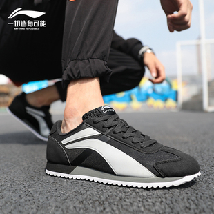 中国李宁男鞋休闲鞋冬季新款复古轻便板鞋减震黑色运动鞋AGCT549