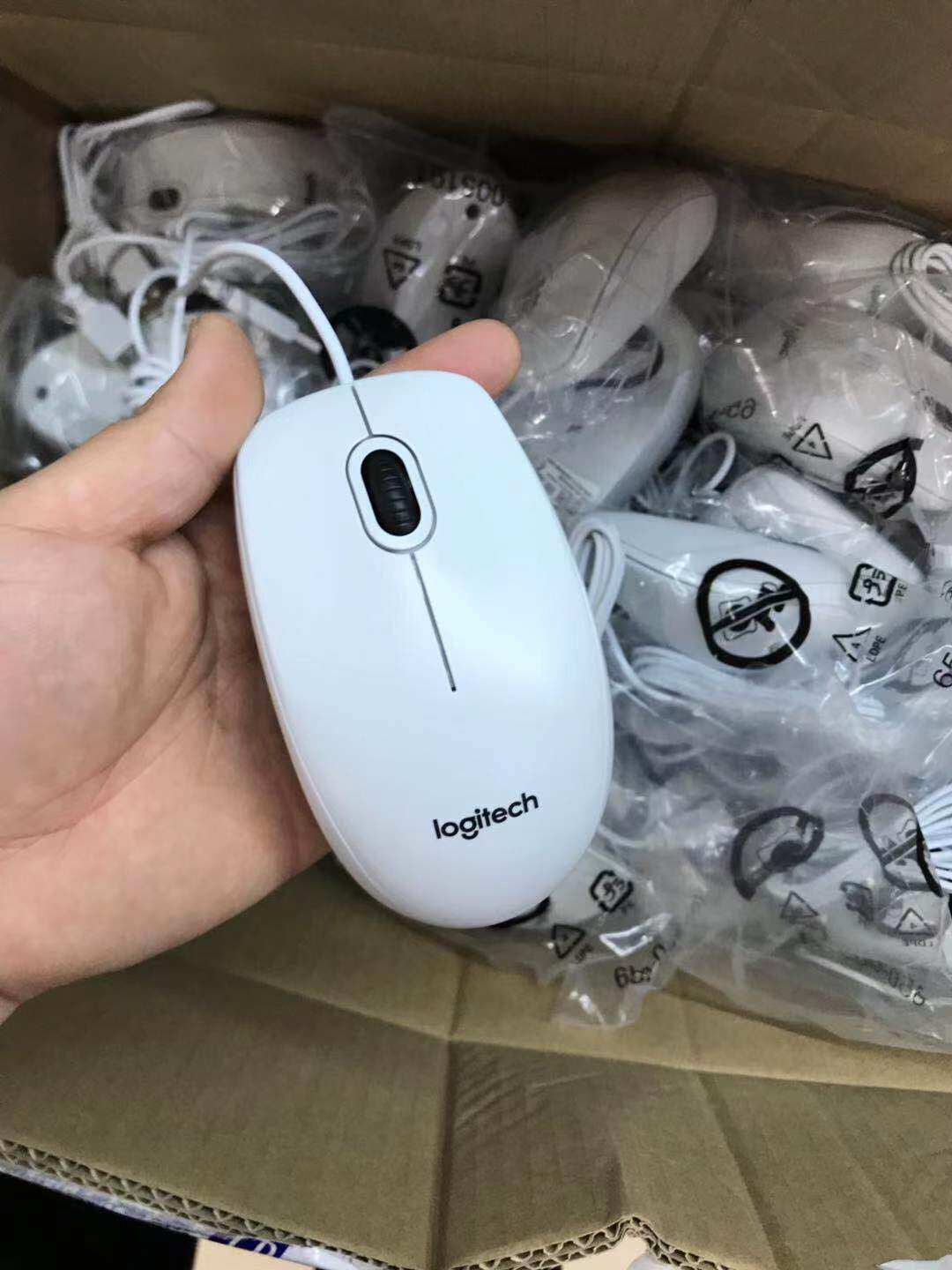 罗技b100有线鼠标办公男生女生台式usb笔记本电脑外设专用家用商