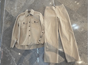 探险者勋章|奢牌质感长绒棉军工风猎装衬衫直筒裤套装