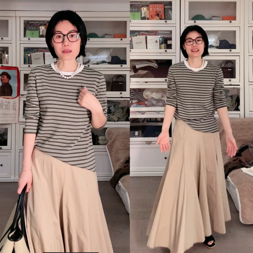 松弛赴约|奢牌质感府绸棉重工设计感A字优雅半身裙伞裙