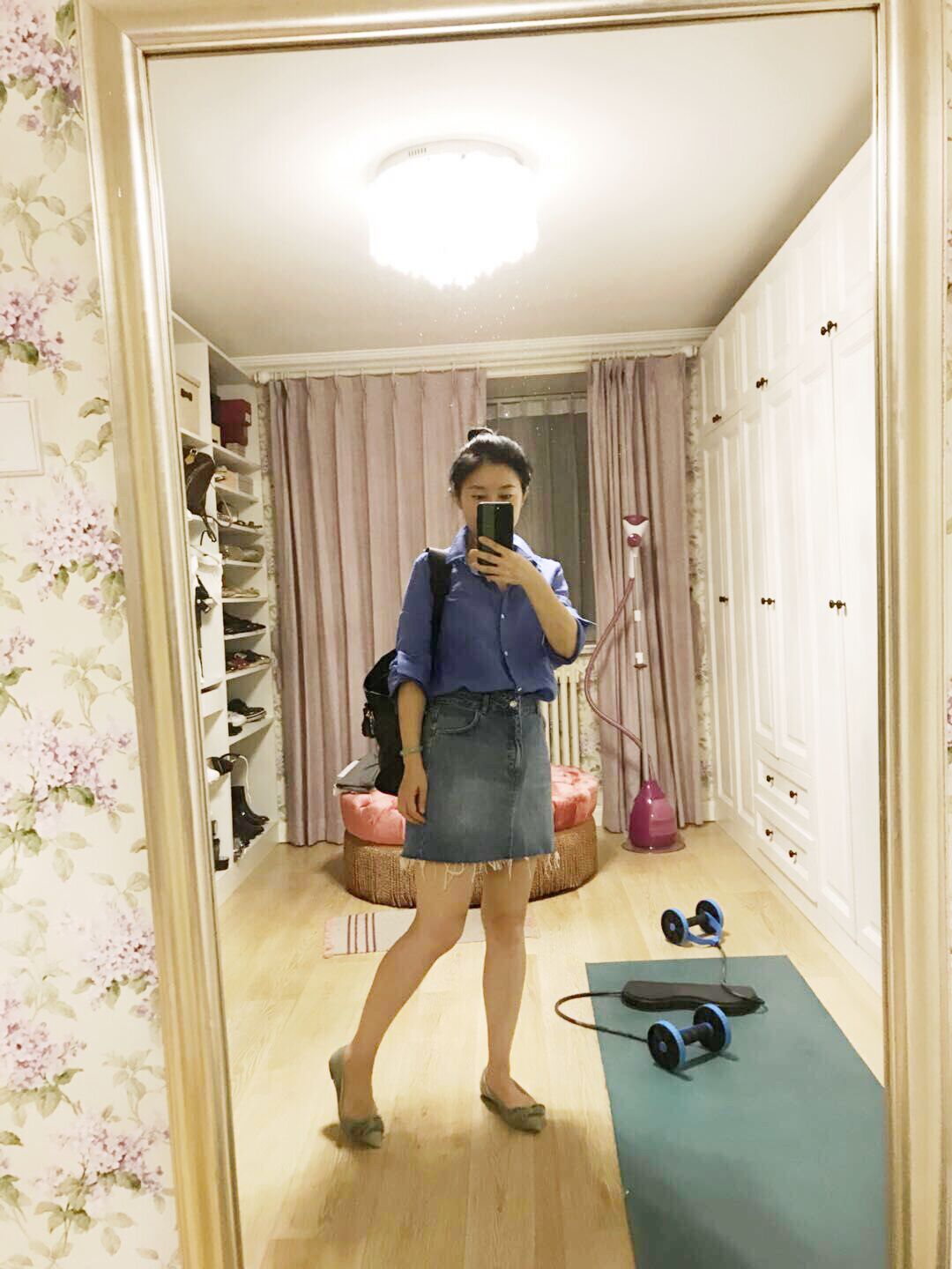蓝得补货,欲购从速!夏季新品纯色雾霾蓝苎麻衬衫女