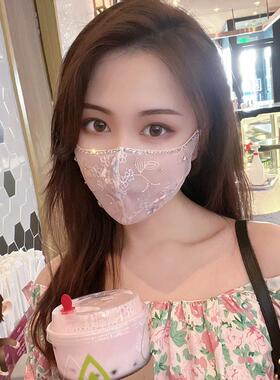 古风刺绣带钻口罩仙女半