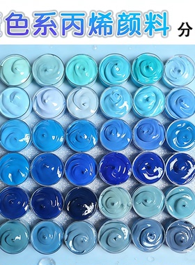 温莎牛顿数字油画靛青蓝色系丙烯颜料小盒分装防水防晒墙绘无甲醛
