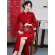 结婚长袖 Ocnltiy红色敬酒服旗袍女秋冬新款 高级感中式 礼服连衣裙