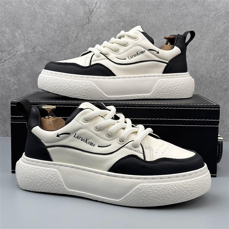 欧美小白鞋男潮牌春秋2025新款软底时尚休闲鞋低帮运动板鞋子