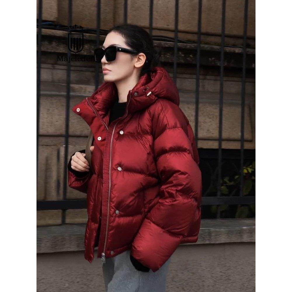 正品2025冬红色小香风面包服外套女短款高级感独特超好看羽绒棉服