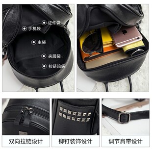 潮牌新款头层牛皮双肩包女士大容量韩版时尚百搭迷你小清新女书包