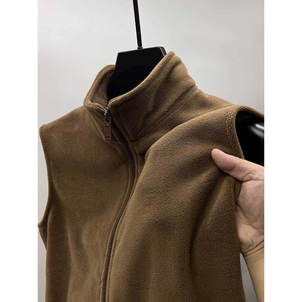 MAROLIO~展现您的个性魅力！摇粒绒立领马甲男秋冬款加厚无袖外套,男装,秀禾服,淘宝优惠券,粉丝福利购,淘宝优惠卷