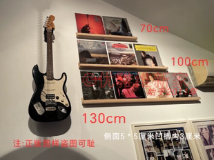 实木桐木LP黑胶唱片墙碟片CD收纳壁挂木条架墙上一字隔板照片墙