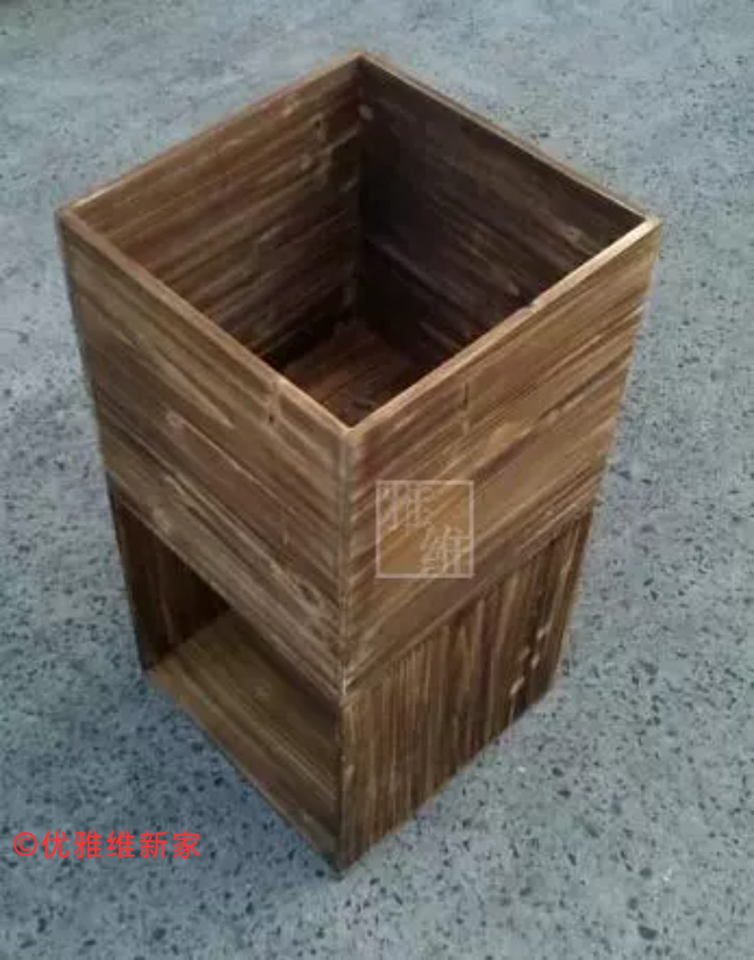 實(shí)木杉木火烤色立方體方筐黑膠唱片木箱組合書柜儲(chǔ)物箱木柜定制