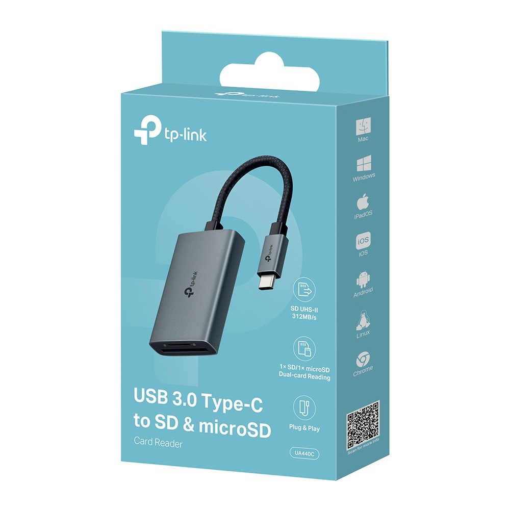 TP-Link读卡器转接器UA430/440/520/C USB3.0/Type-C读SD/microSD