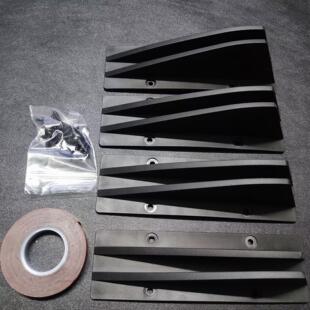 汽车通用三角形双扰后扰流板碳纤纹 迷你三角底盘扰流后杠导流器