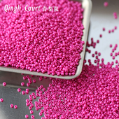 捷克进口宝仕奥莎玫红油画实色米珠2mm 手工DIY串珠手链项链材料