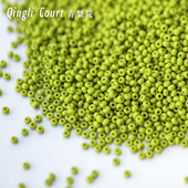 捷克进口宝仕奥莎牛油果绿玻璃米珠2 3mm 手工串珠手链项链材料