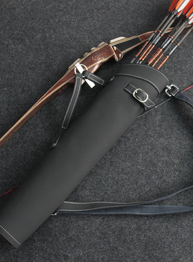 纯牛皮箭壶真皮箭囊背式挂式两用弓箭箭筒美猎竟反传统弓纯皮箭袋