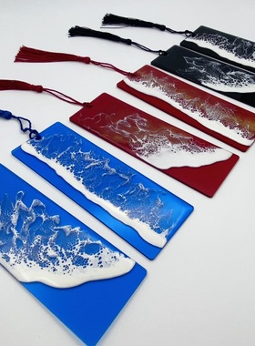 一花木原创手作 大海洋书签bookmark红海EVA流体画新世纪福音战士