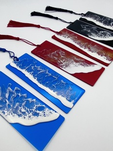 一花木原创手作 大海洋书签bookmark红海EVA流体画新世纪福音战士