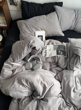四件套水洗棉床单款ins风简约