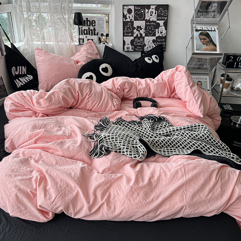 床单款四件套水洗棉BLACKPINK