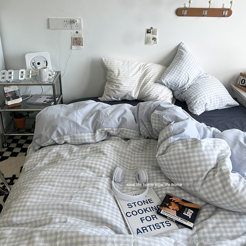 床单款四件套纯棉水洗棉ins风