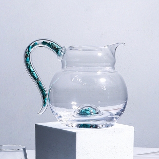 茶杯子功夫茶具套装 葫芦绿松石水晶玻璃茶海公道杯手工分茶器中式
