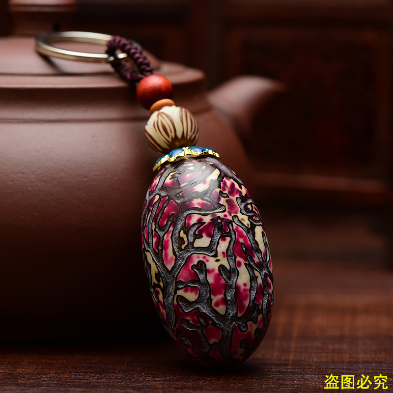 千眼菩提子成品文玩菩提果紫罗兰小果汽车钥匙扣挂件配饰情侣礼品