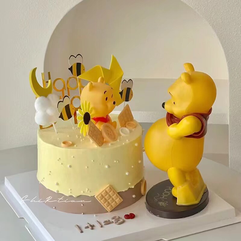 大肚维尼熊生日蛋糕装饰