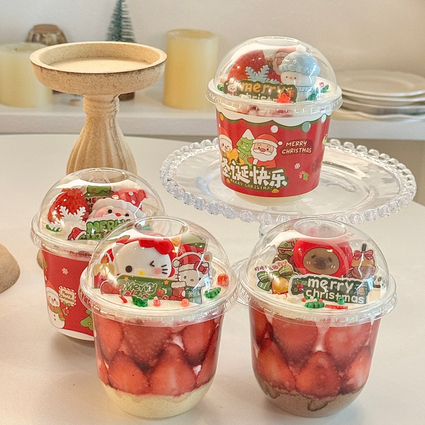 2026圣诞节波波杯蛋糕装饰苹果kt猫圣诞老人雪人杯套烘焙插牌摆件,节庆用品/礼品,节日装扮用品,淘宝优惠券,粉丝福利购,淘宝优惠卷