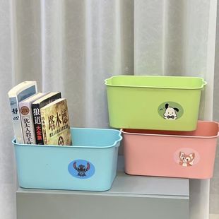 家用桌面收纳零食钥匙妆品化妆品湿巾客厅杂物塑料卡通收纳盒